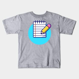 Pencil And Notes Cartoon Vector Icon Illustration Kids T-Shirt